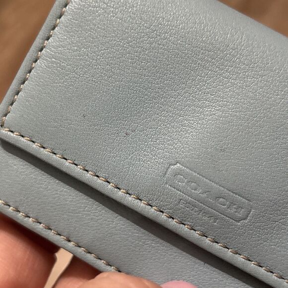 Coach Vintage Light Blue Small Accordion Wallet Card Holder EUC Y2K - Picture 7 of 12